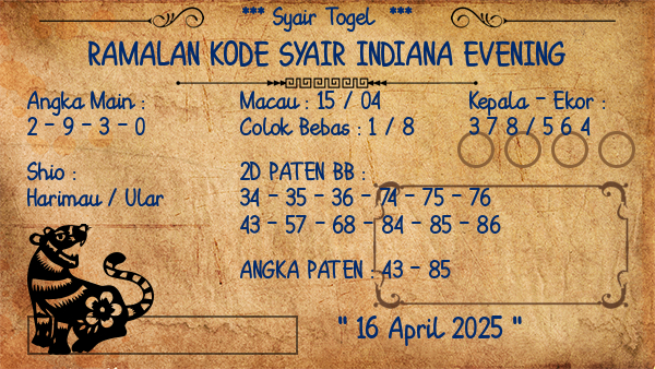 Prediksi Indiana Evening