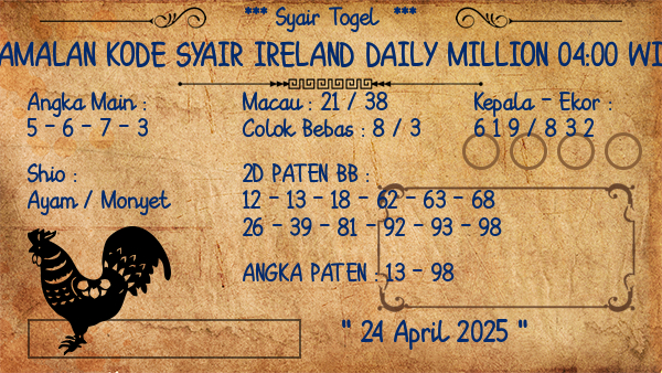 Prediksi Ireland Daily Million 04:00 WIB