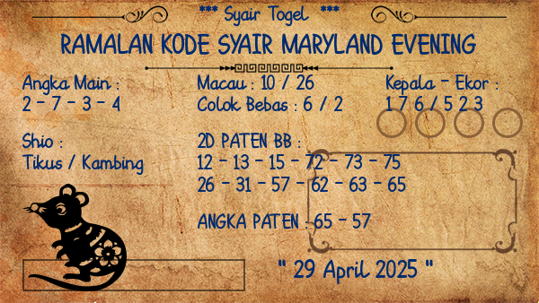 Prediksi Maryland Evening