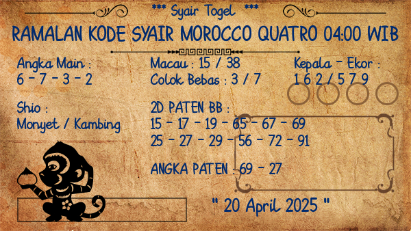 Prediksi Morocco Quatro 04:00 WIB
