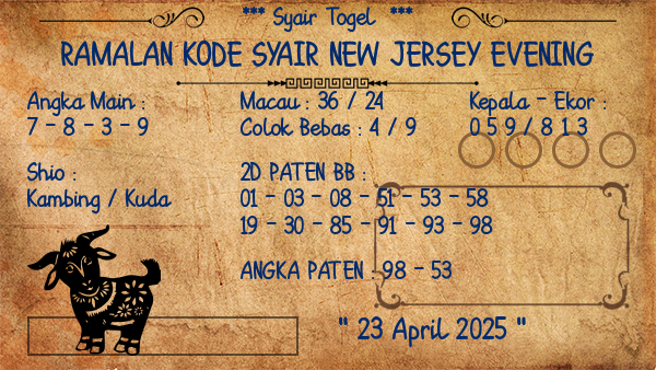 Prediksi New Jersey Evening