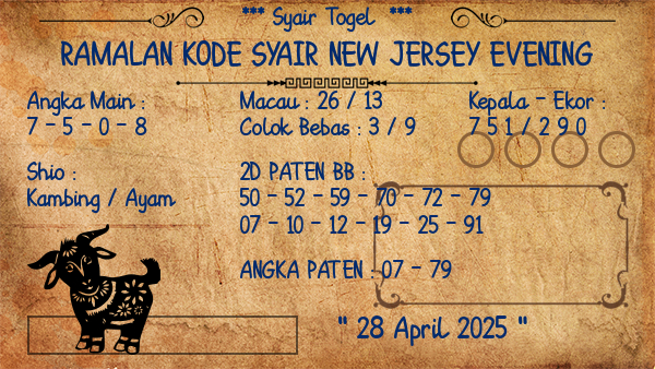 Prediksi New Jersey Evening