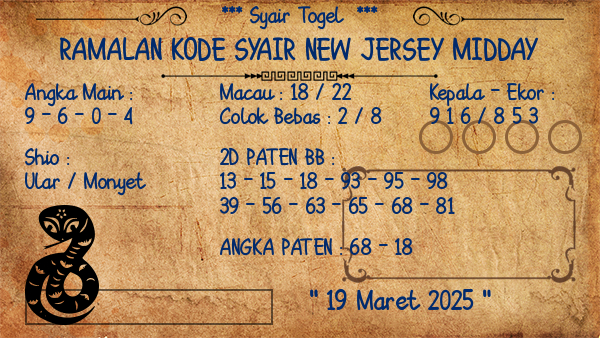 Prediksi New Jersey Midday