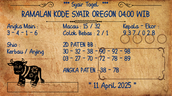 Prediksi Oregon 04:00 WIB