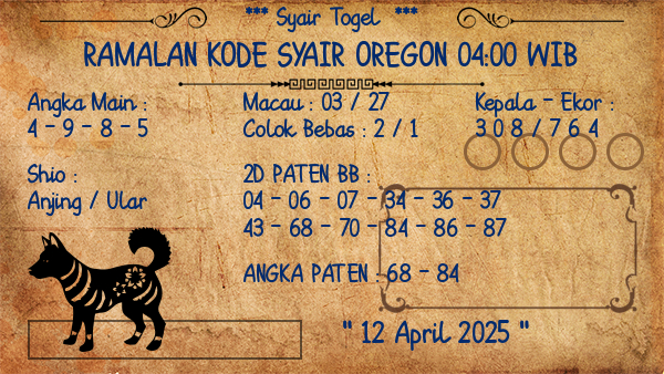 Prediksi Oregon 04:00 WIB