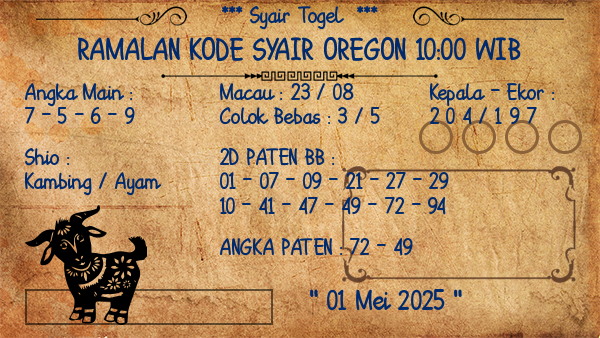 Prediksi Oregon 10:00 WIB