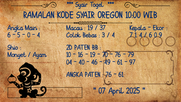 Prediksi Oregon 10:00 WIB