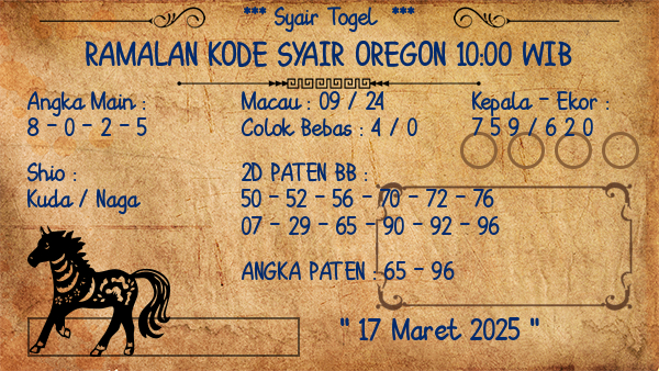 Prediksi Oregon 10:00 WIB