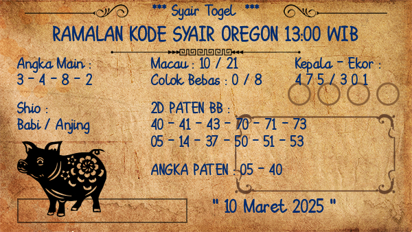 Prediksi Oregon 13:00 WIB