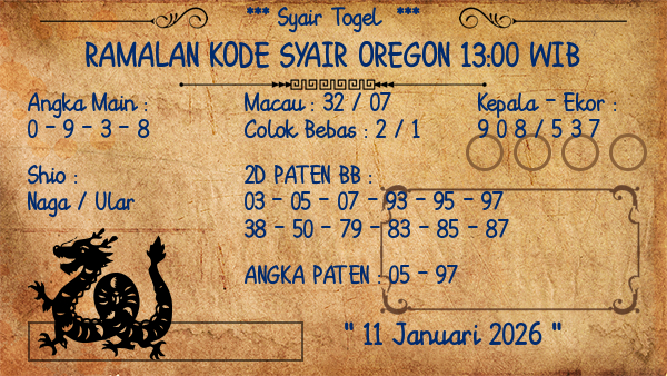 Prediksi Oregon 13:00 WIB