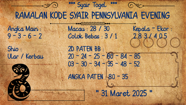 Prediksi Pennsylvania Evening