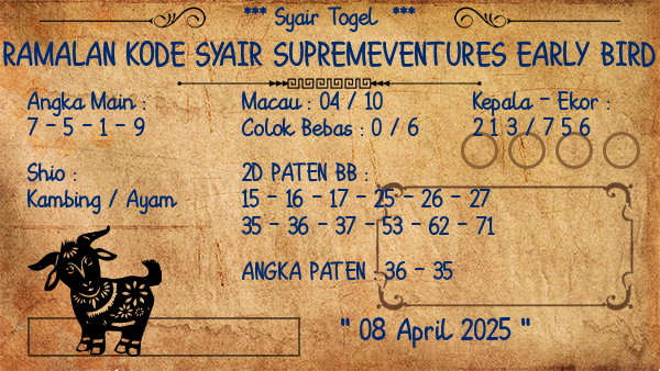 Prediksi Supremeventures Early Bird