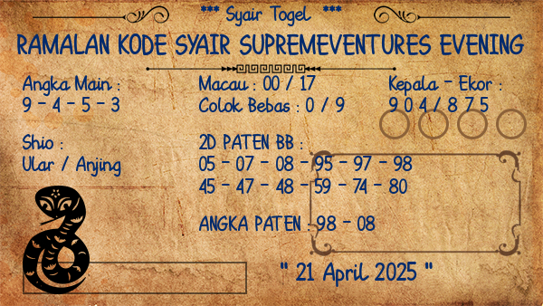 Prediksi Supremeventures Evening